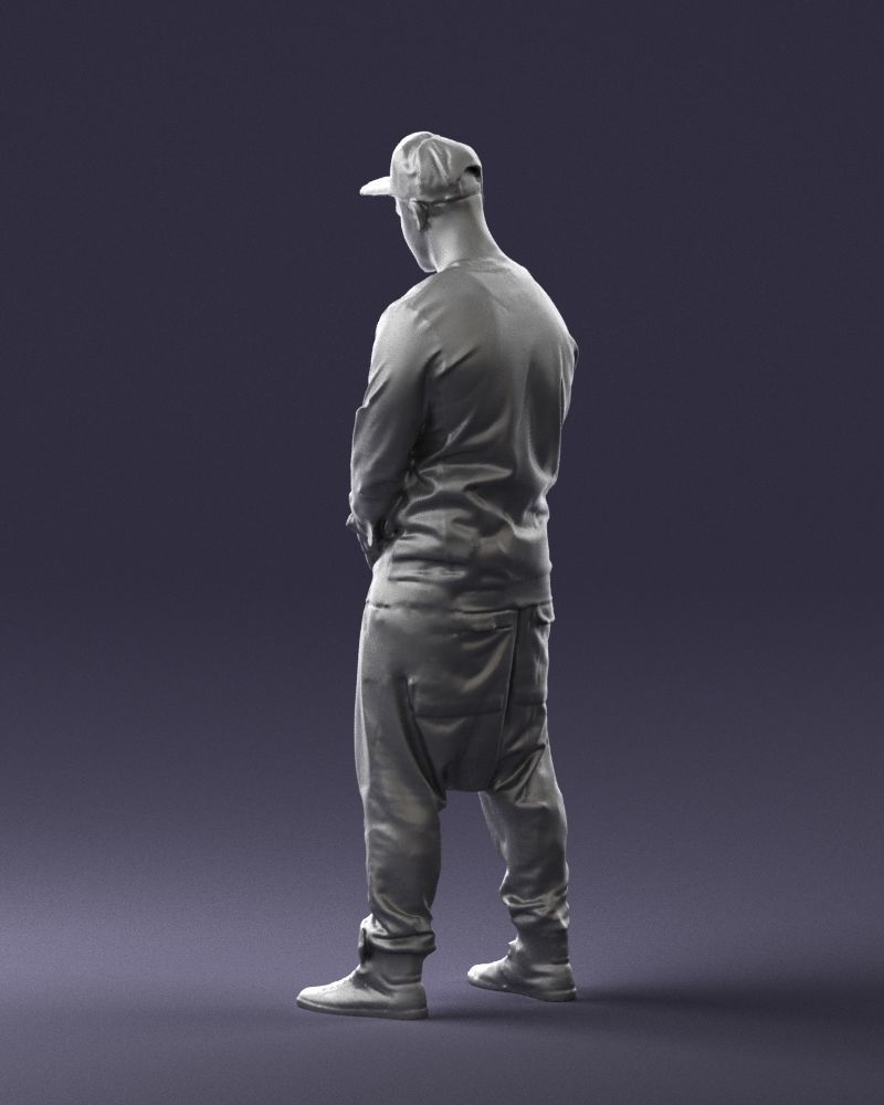 Man in baseball cap 0333 3D Print Ready 3D model_22