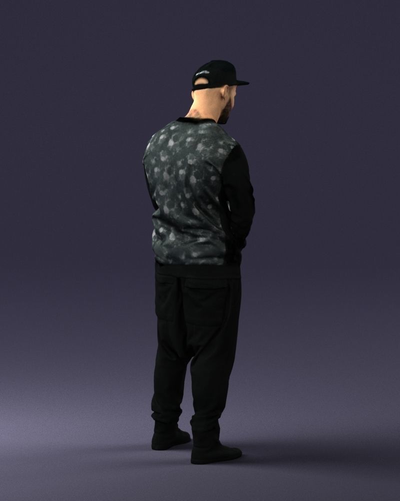 Man in baseball cap 0333 3D Print Ready 3D model_15