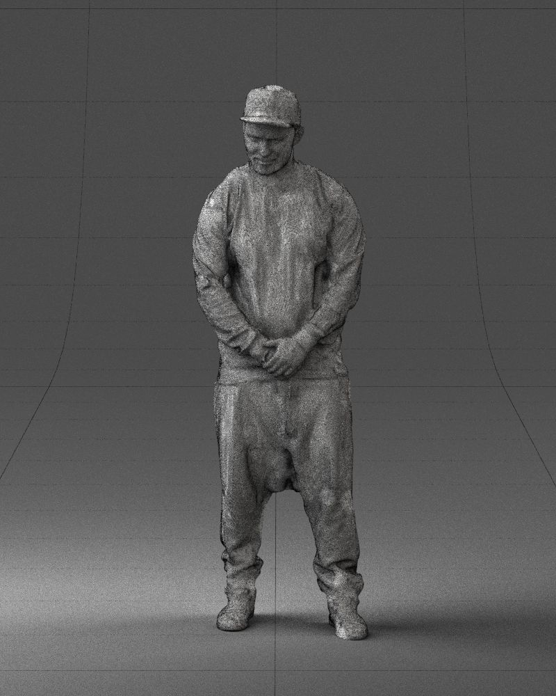 Man in baseball cap 0333 3D Print Ready 3D model_35