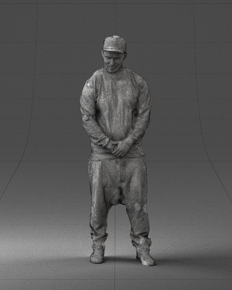 Man in baseball cap 0333 3D Print Ready 3D model_2