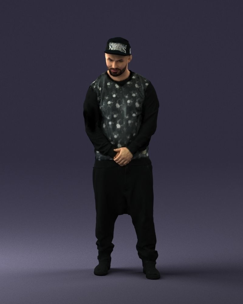 Man in baseball cap 0333 3D Print Ready 3D model_33