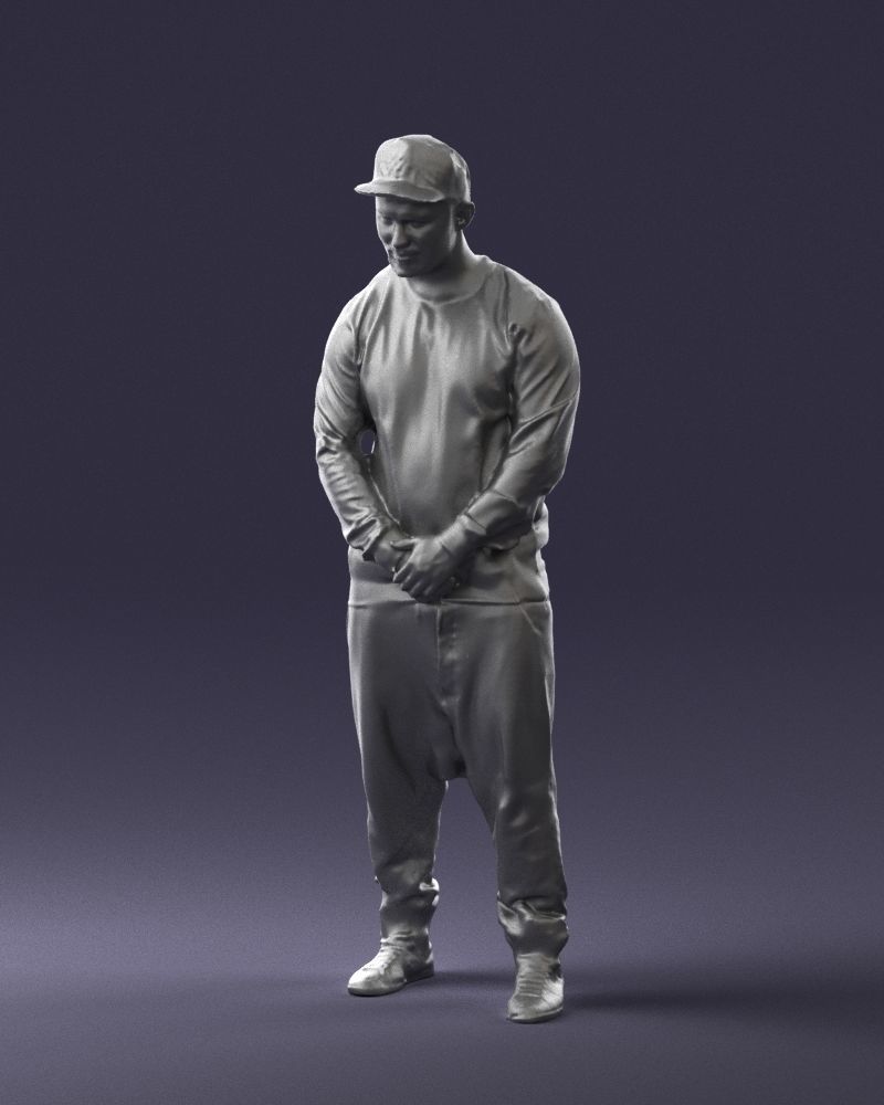 Man in baseball cap 0333 3D Print Ready 3D model_31