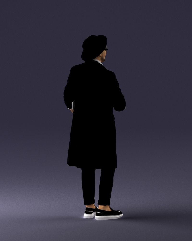 Stylish man in glasses and hat 0320 3D Print Ready 3D print model_15