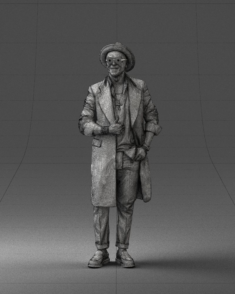 Stylish man in glasses and hat 0320 3D Print Ready 3D print model_35
