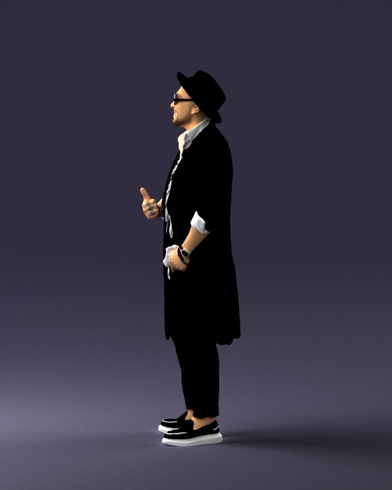 Stylish man in glasses and hat 0320 3D Print Ready 3D print model_24