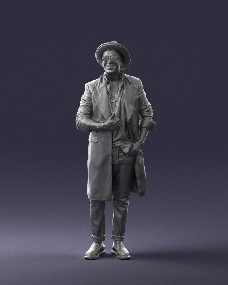 Stylish man in glasses and hat 0320 3D Print Ready 3D print model_34