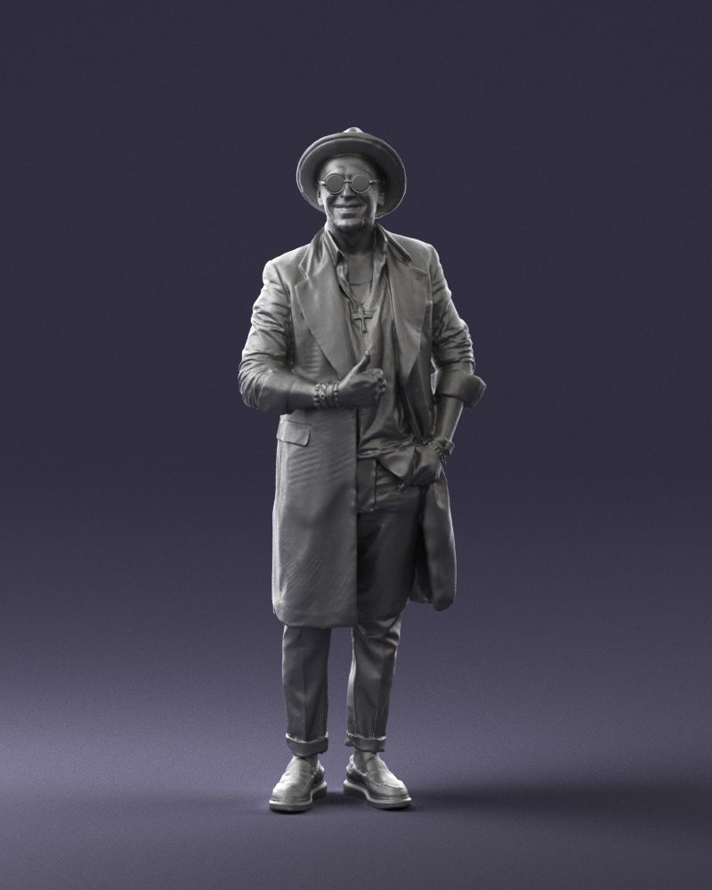 Stylish man in glasses and hat 0320 3D Print Ready 3D print model_1