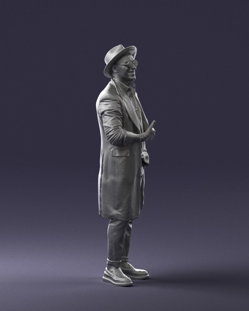 Stylish man in glasses and hat 0320 3D Print Ready 3D print model_10