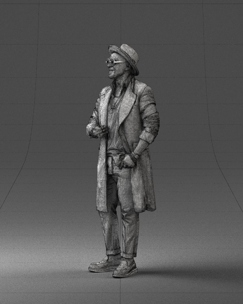 Stylish man in glasses and hat 0320 3D Print Ready 3D print model_29