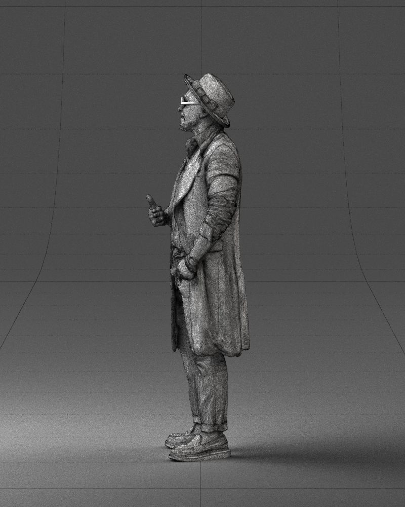 Stylish man in glasses and hat 0320 3D Print Ready 3D print model_26