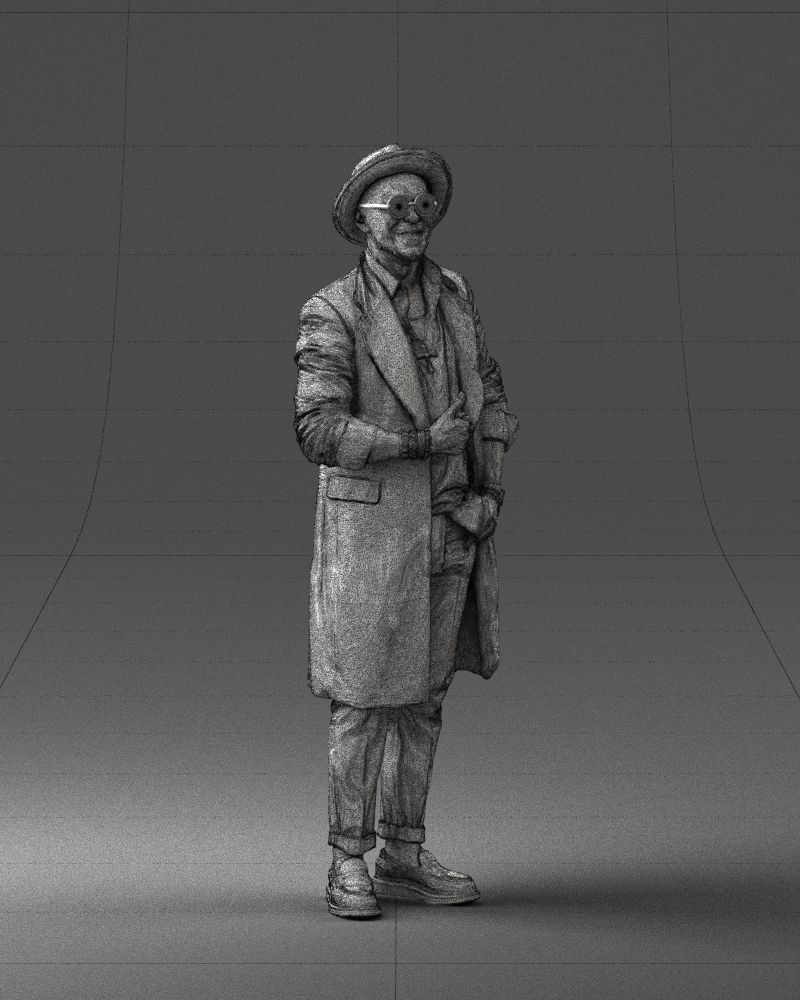 Stylish man in glasses and hat 0320 3D Print Ready 3D print model_8