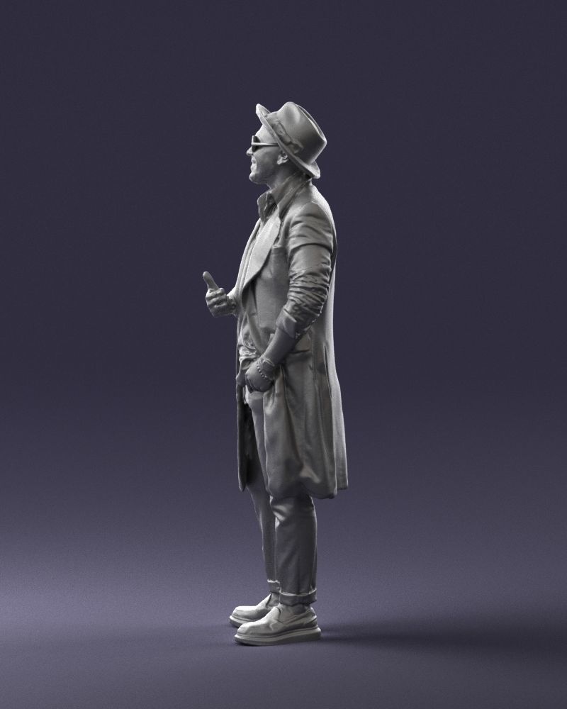 Stylish man in glasses and hat 0320 3D Print Ready 3D print model_25