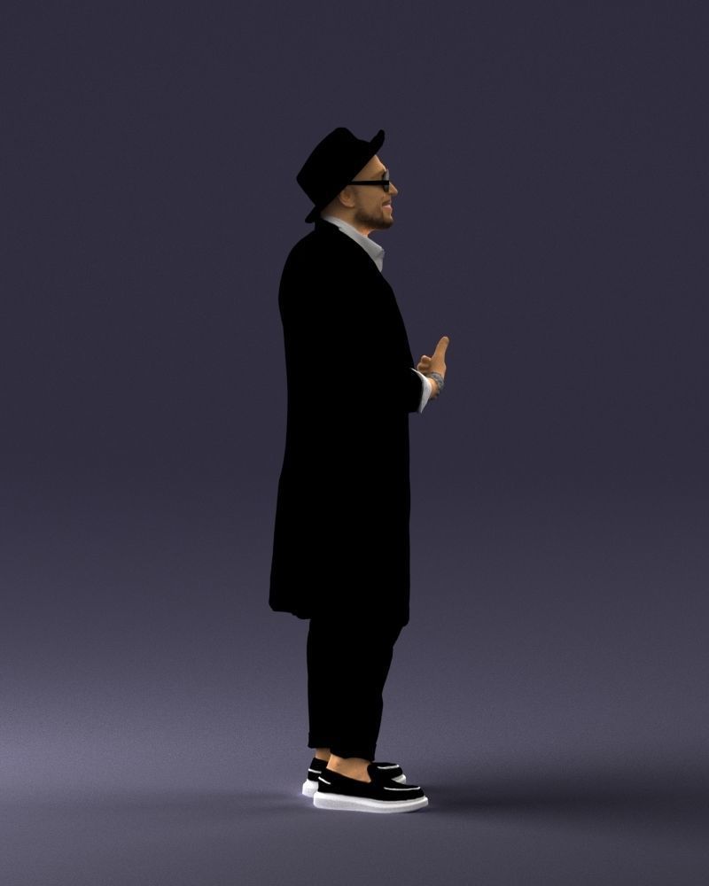 Stylish man in glasses and hat 0320 3D Print Ready 3D print model_12