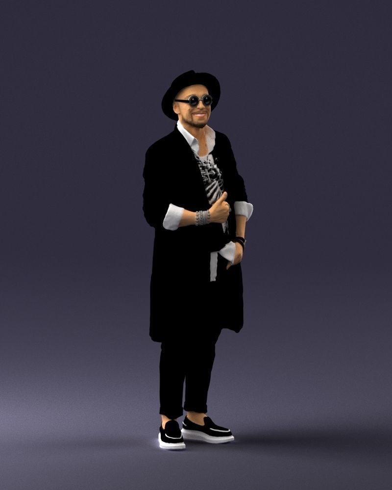 Stylish man in glasses and hat 0320 3D Print Ready 3D print model_6