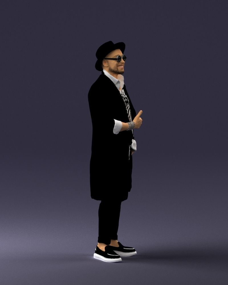 Stylish man in glasses and hat 0320 3D Print Ready 3D print model_9
