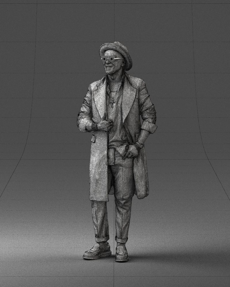 Stylish man in glasses and hat 0320 3D Print Ready 3D print model_32