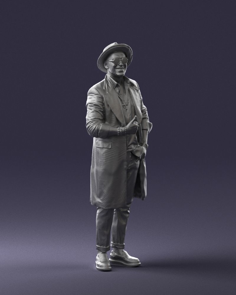Stylish man in glasses and hat 0320 3D Print Ready 3D print model_7