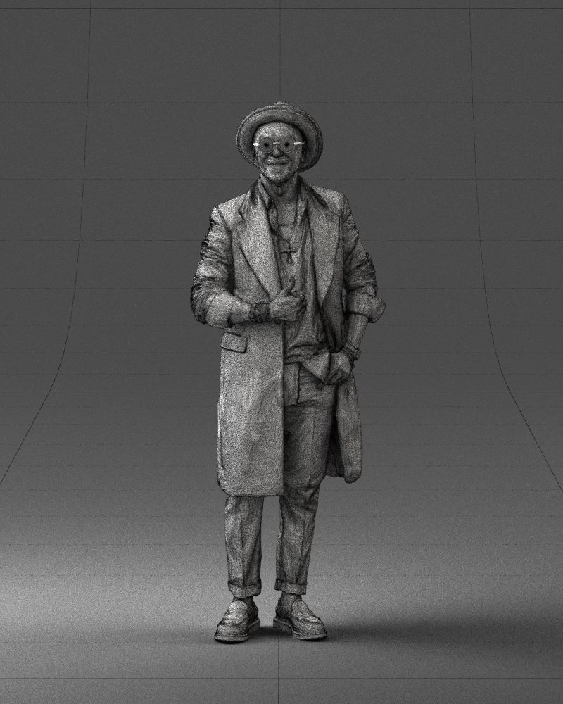 Stylish man in glasses and hat 0320 3D Print Ready 3D print model_2