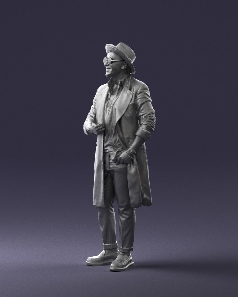 Stylish man in glasses and hat 0320 3D Print Ready 3D print model_28