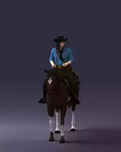 Horse cowboy 0127 3D Print Ready 3D print model