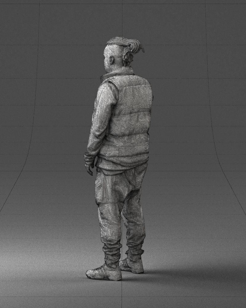 Man in a black suit and red sneakers 0215 3D model_23