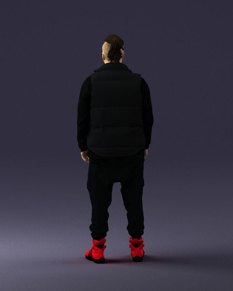Man in a black suit and red sneakers 0215 3D model_18