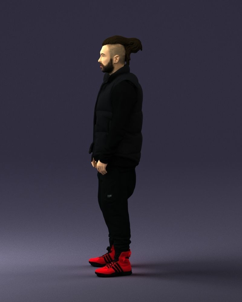 Man in a black suit and red sneakers 0215 3D model_24
