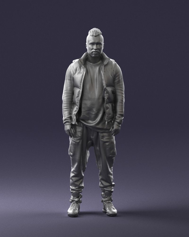 Man in a black suit and red sneakers 0215 3D model_34