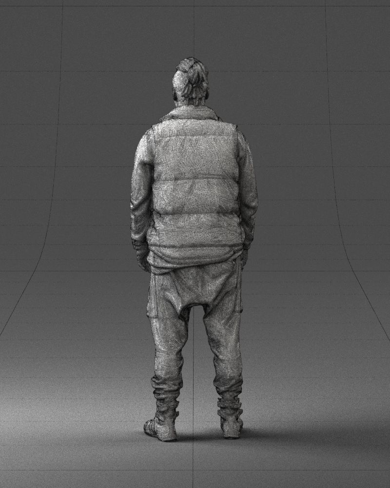 Man in a black suit and red sneakers 0215 3D model_20