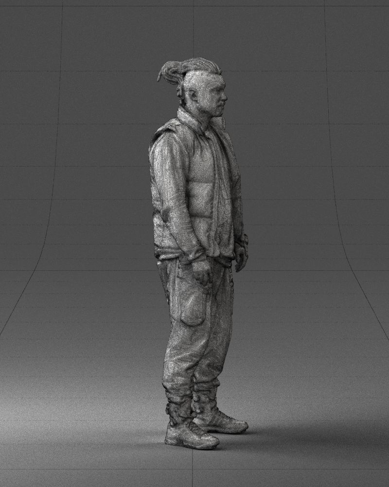 Man in a black suit and red sneakers 0215 3D model_11