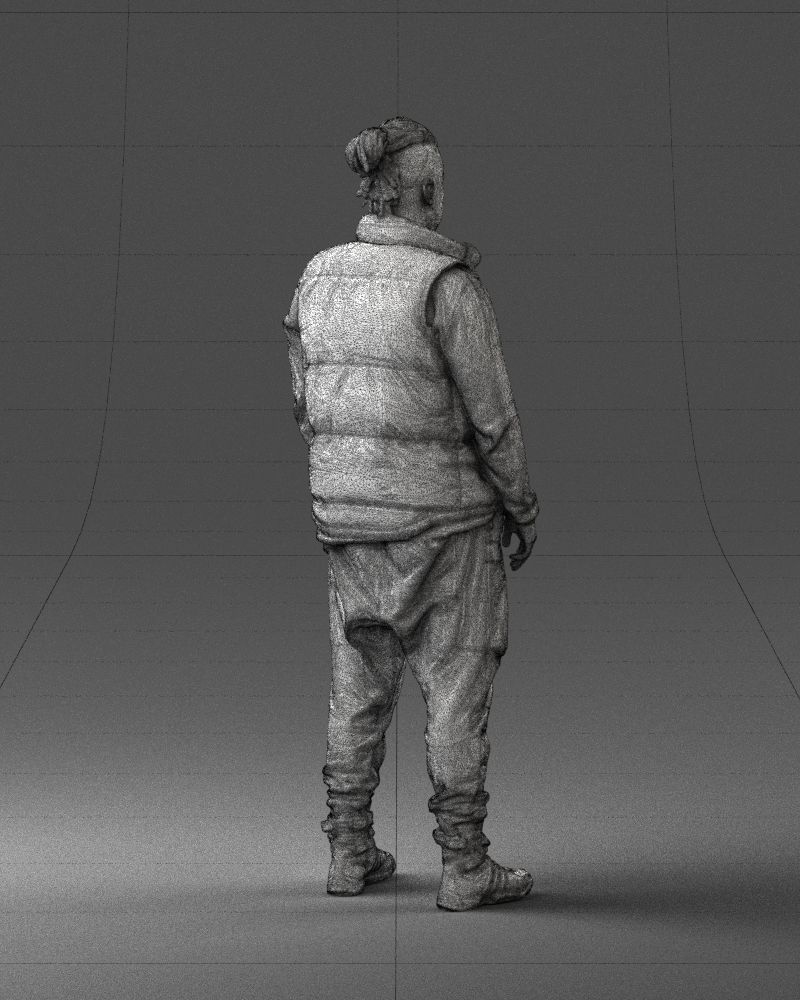 Man in a black suit and red sneakers 0215 3D model_17