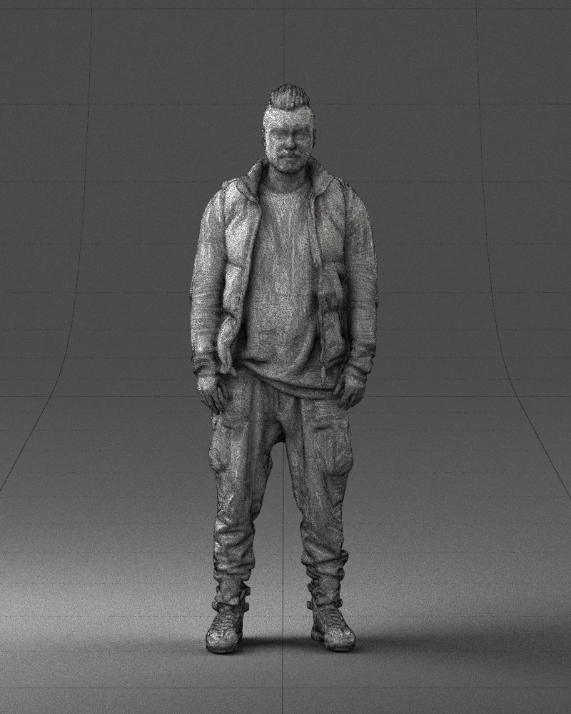 Man in a black suit and red sneakers 0215 3D model_35