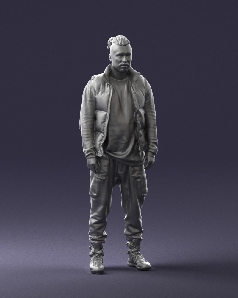 Man in a black suit and red sneakers 0215 3D model_4