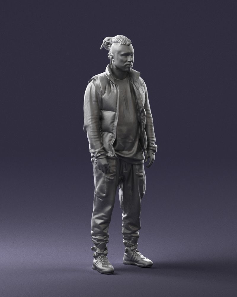 Man in a black suit and red sneakers 0215 3D model_7