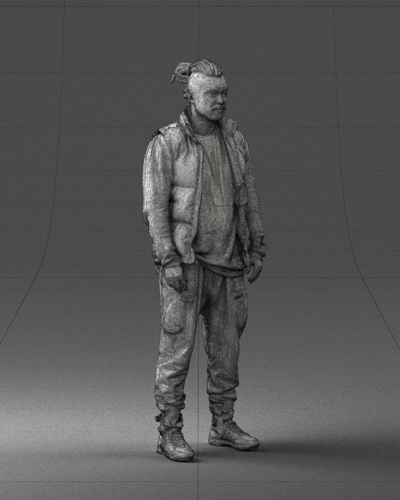 Man in a black suit and red sneakers 0215 3D model_8