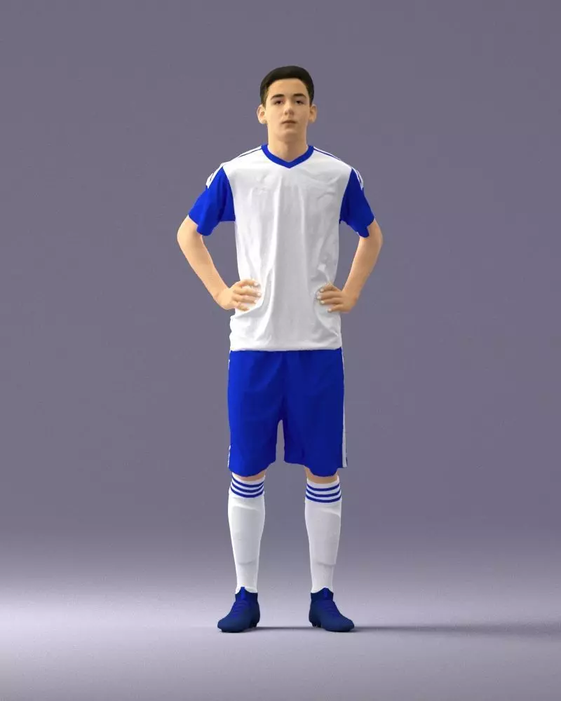 000315 Male Soccer Player with Hands on Hips 1114 3dp 3D print model_0