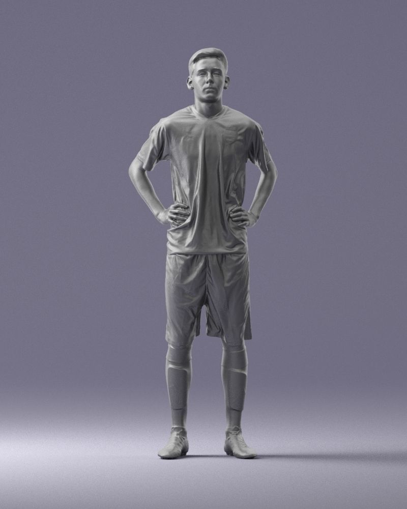 000315 Male Soccer Player with Hands on Hips 1114 3dp 3D print model_2