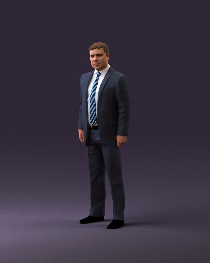 001047 serious businesman in blue suit 3D Print Ready 3D print model_22