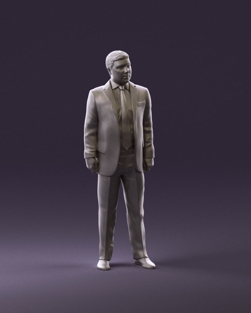 001047 serious businesman in blue suit 3D Print Ready 3D print model_2