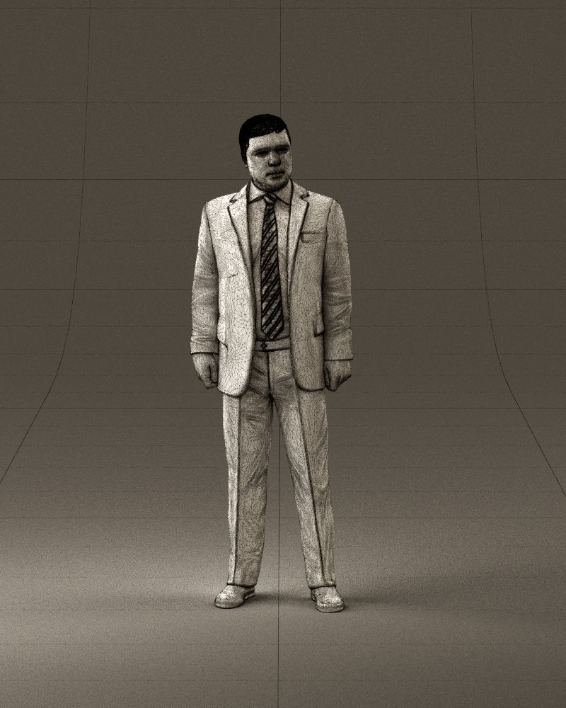 001047 serious businesman in blue suit 3D Print Ready 3D print model_25