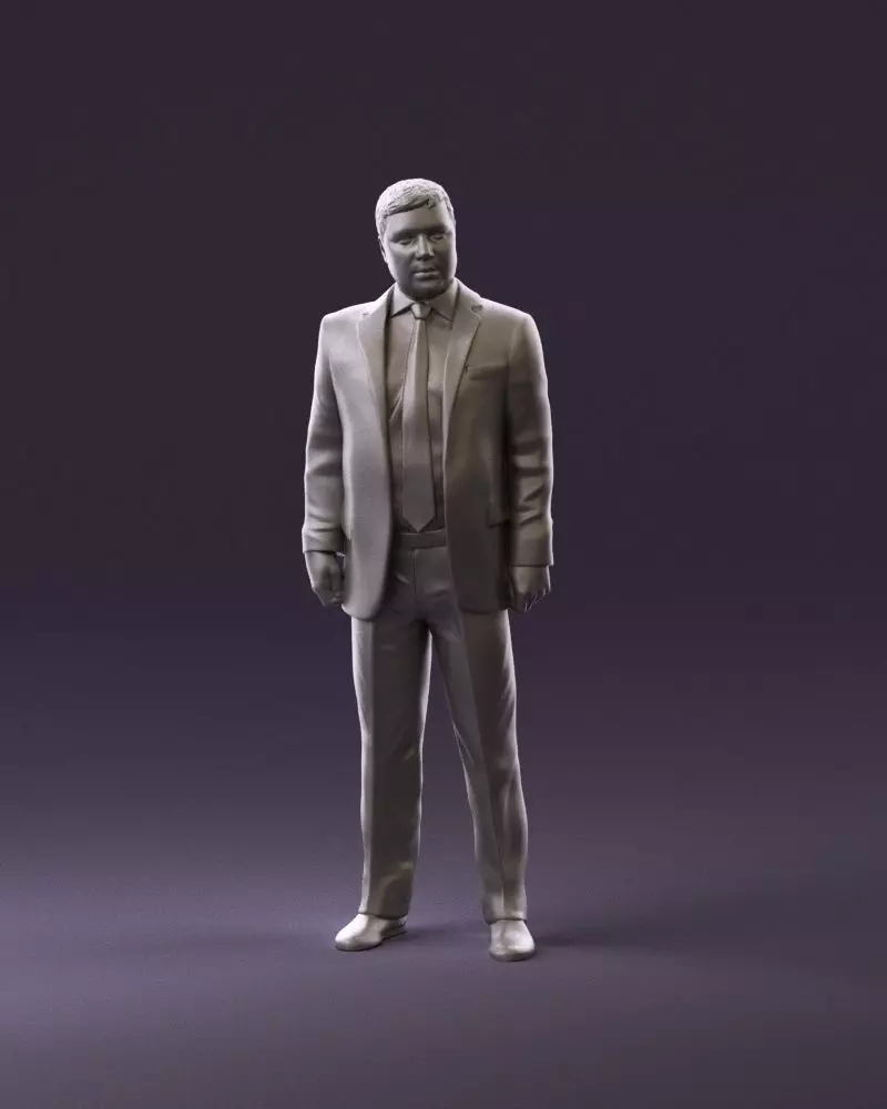 001047 serious businesman in blue suit 3D Print Ready 3D print model_0