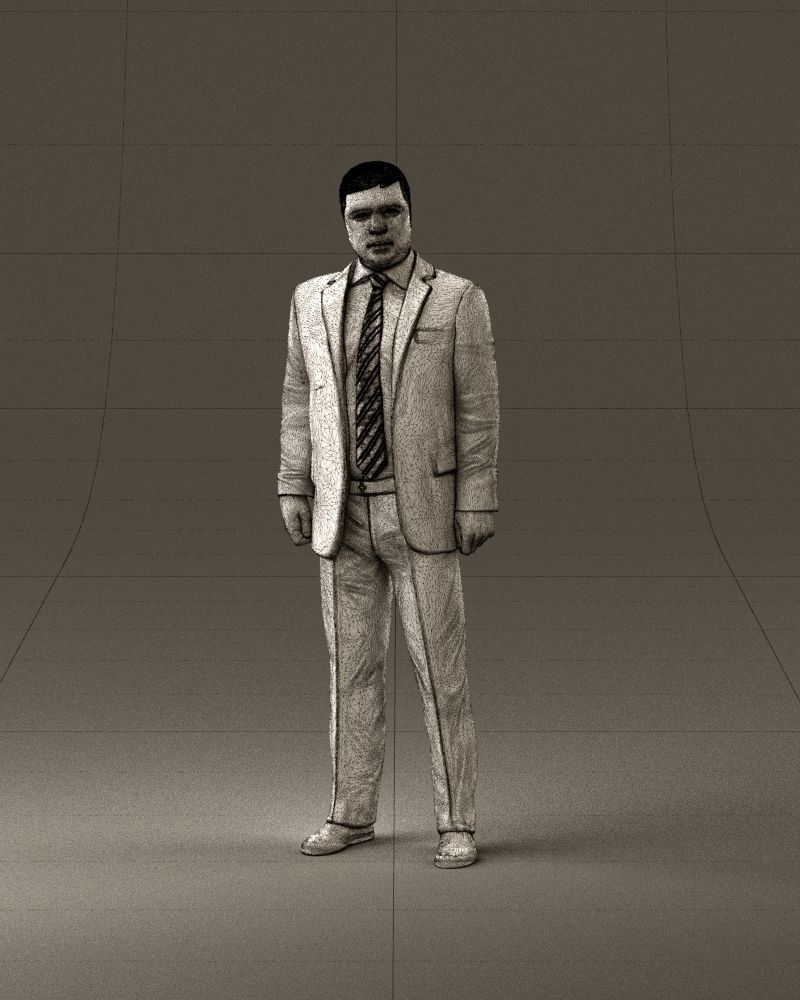 001047 serious businesman in blue suit 3D Print Ready 3D print model_35