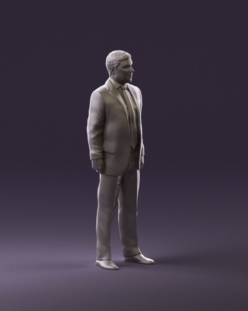 001047 serious businesman in blue suit 3D Print Ready 3D print model_3