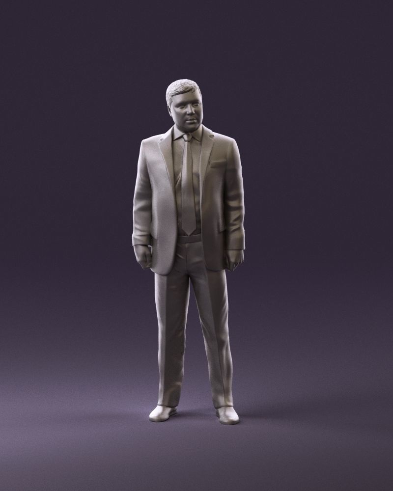 001047 serious businesman in blue suit 3D Print Ready 3D print model_1