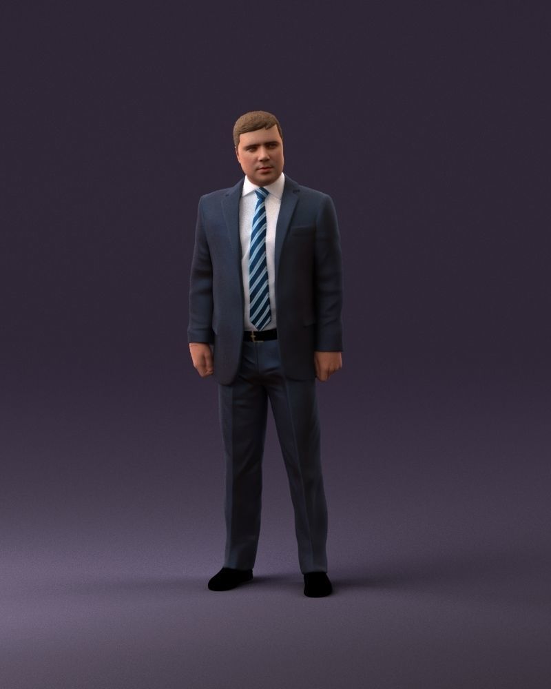 001047 serious businesman in blue suit 3D Print Ready 3D print model_12
