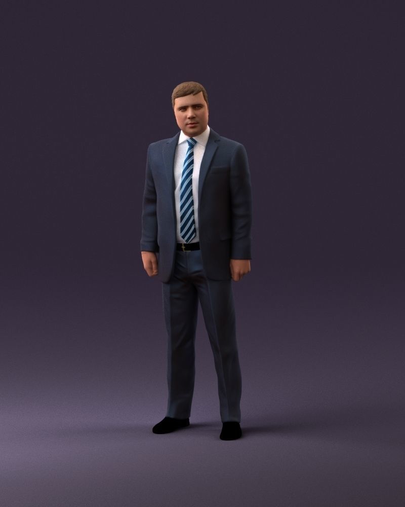 001047 serious businesman in blue suit 3D Print Ready 3D print model_23