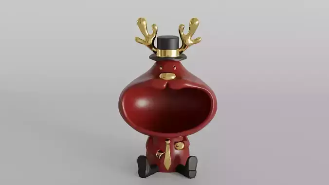 Cute Christmas Reindeer for Holiday Decor 3D print model
