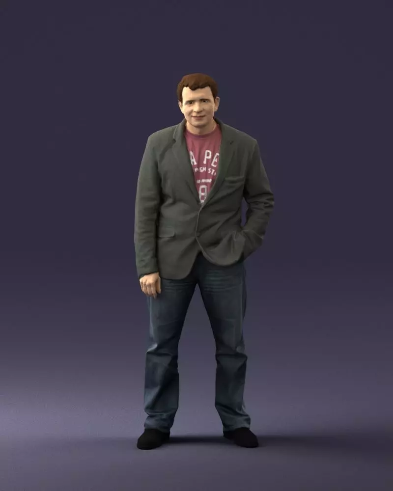 Guy shirt with an inscription 0743 3D model_0