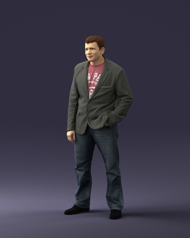 Guy shirt with an inscription 0743 3D model_3