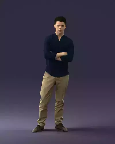 Man in black shirt and trousers 0156